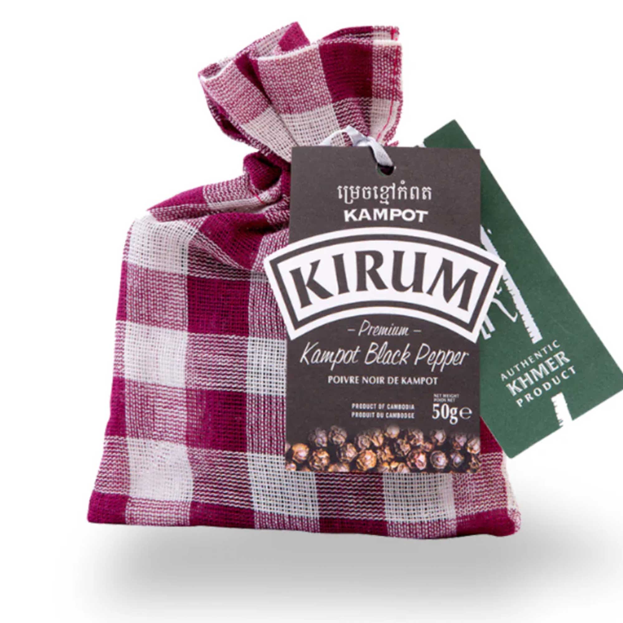 Organic Kampot Black Pepper Krama Bag (50g)